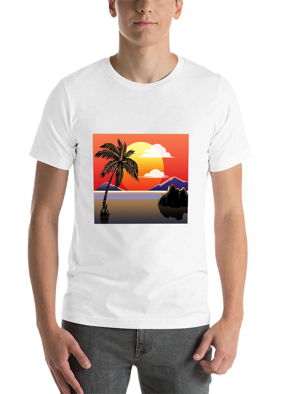 Sunset Palm Tree Graphic Tee