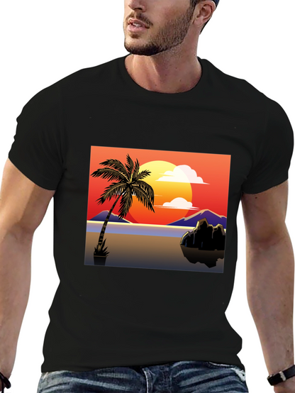 Sunset Palm Tree Graphic Tee