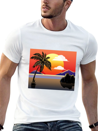 Sunset Palm Tree Graphic Tee