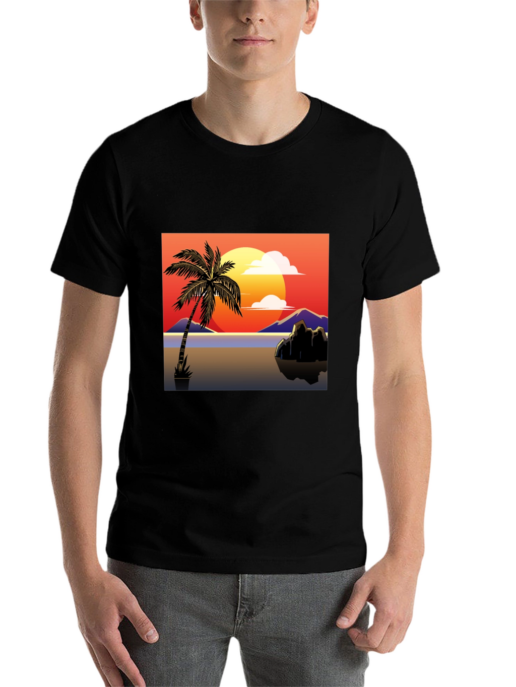 Sunset Palm Tree Graphic Tee