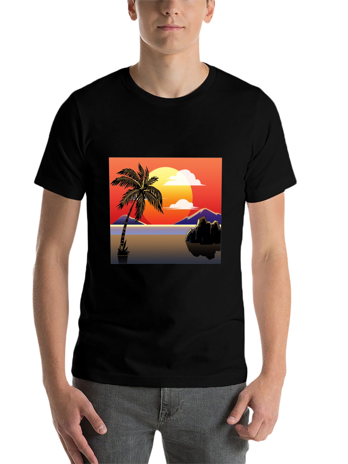 Sunset Palm Tree Graphic Tee