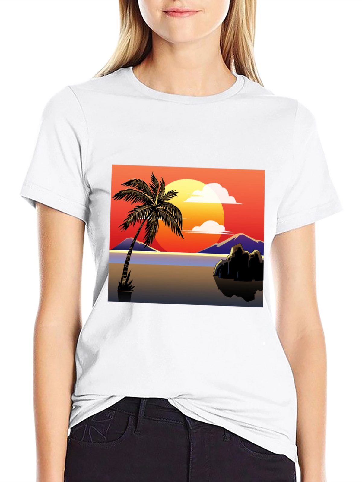 Sunset Palm Tree Graphic Tee