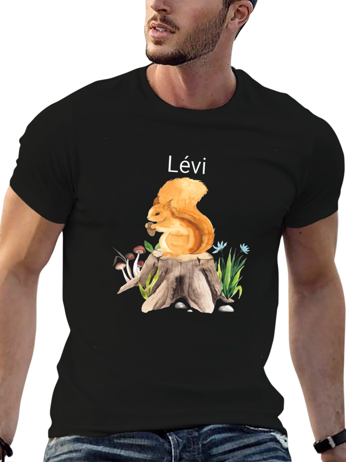 Squirrel on Stump Personalized T-Shirt