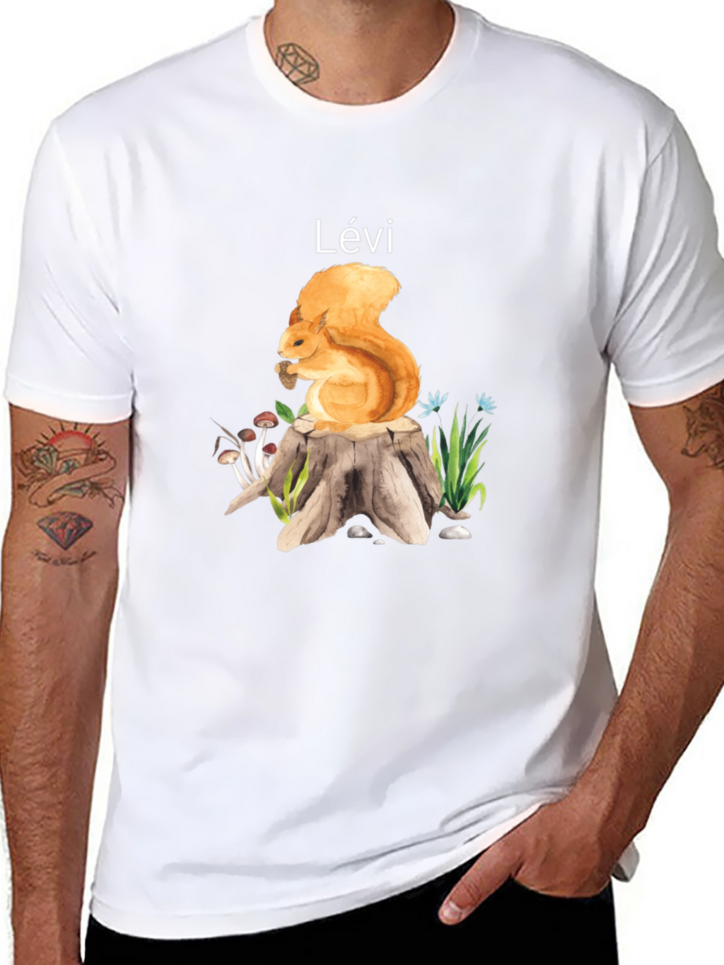 Squirrel on Stump Personalized T-Shirt