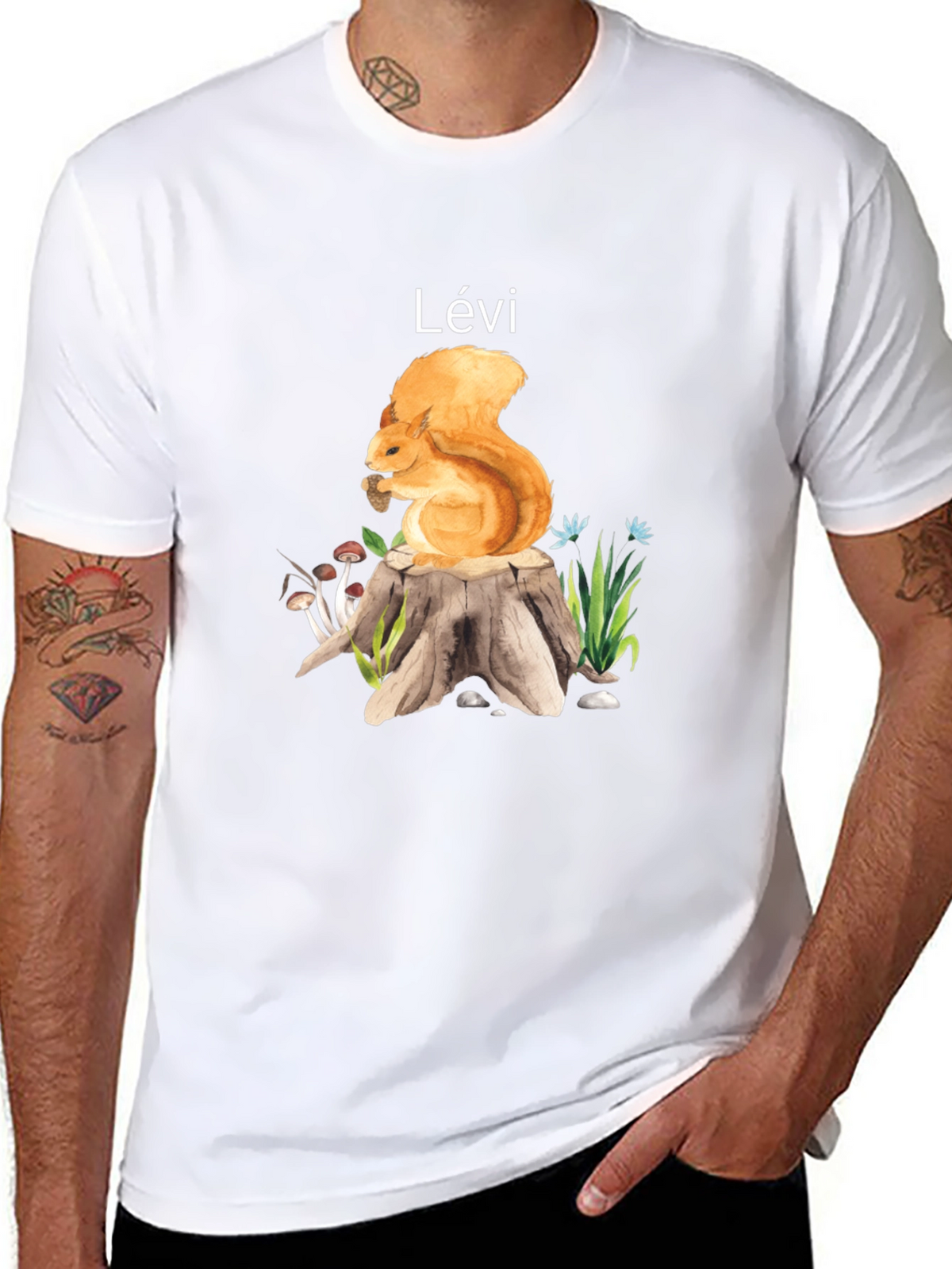 Squirrel on Stump Personalized T-Shirt