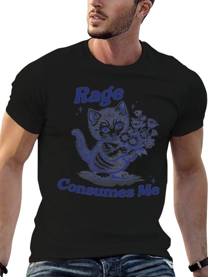 Rage Consumes Me Kitten T-Shirt - Unique Graphic Tee