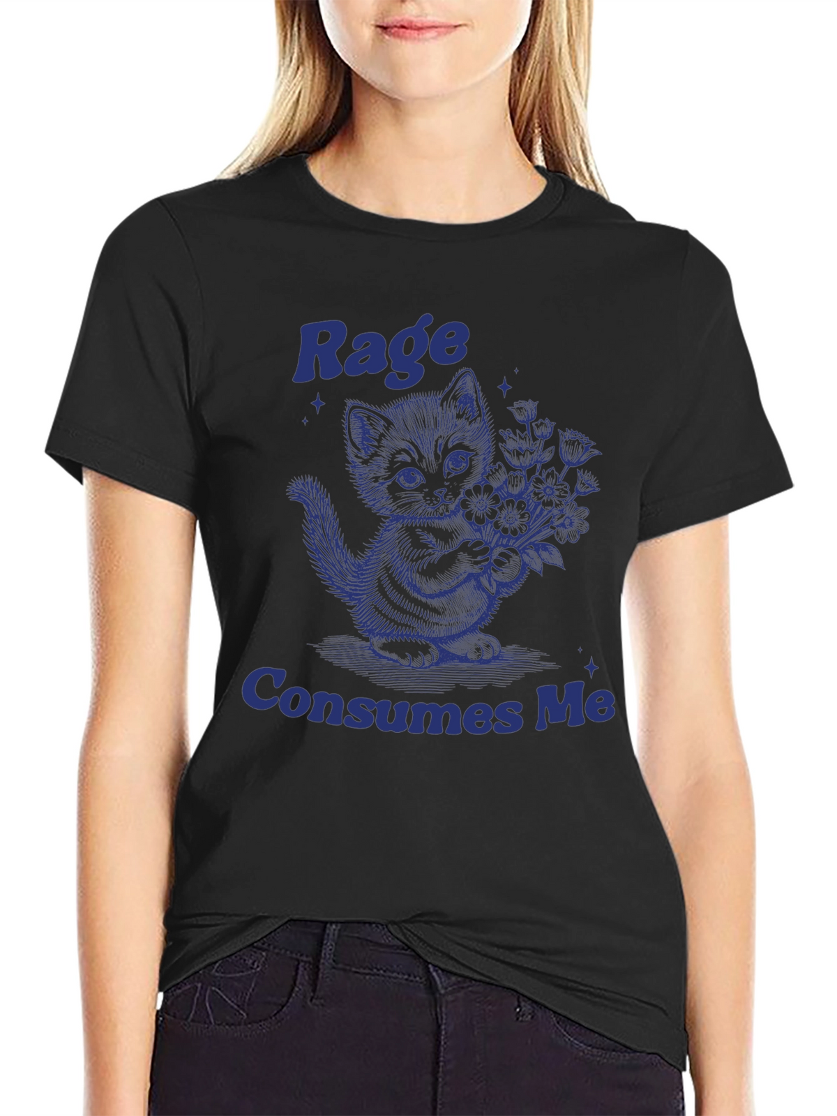 Rage Consumes Me Kitten T-Shirt - Unique Graphic Tee