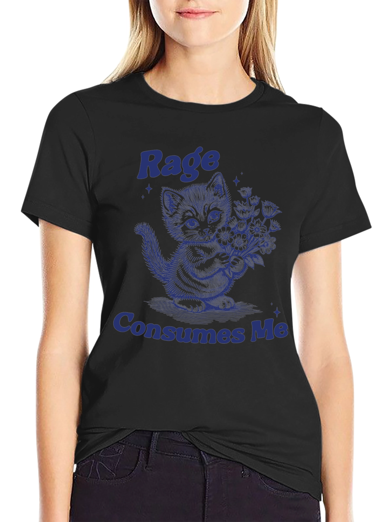 Rage Consumes Me Kitten T-Shirt - Unique Graphic Tee