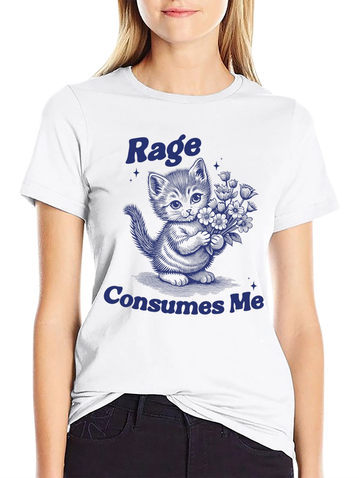 Rage Consumes Me Kitten T-Shirt - Unique Graphic Tee
