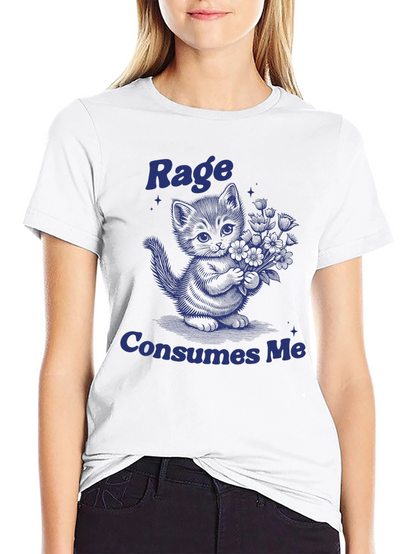 Rage Consumes Me Kitten T-Shirt - Unique Graphic Tee