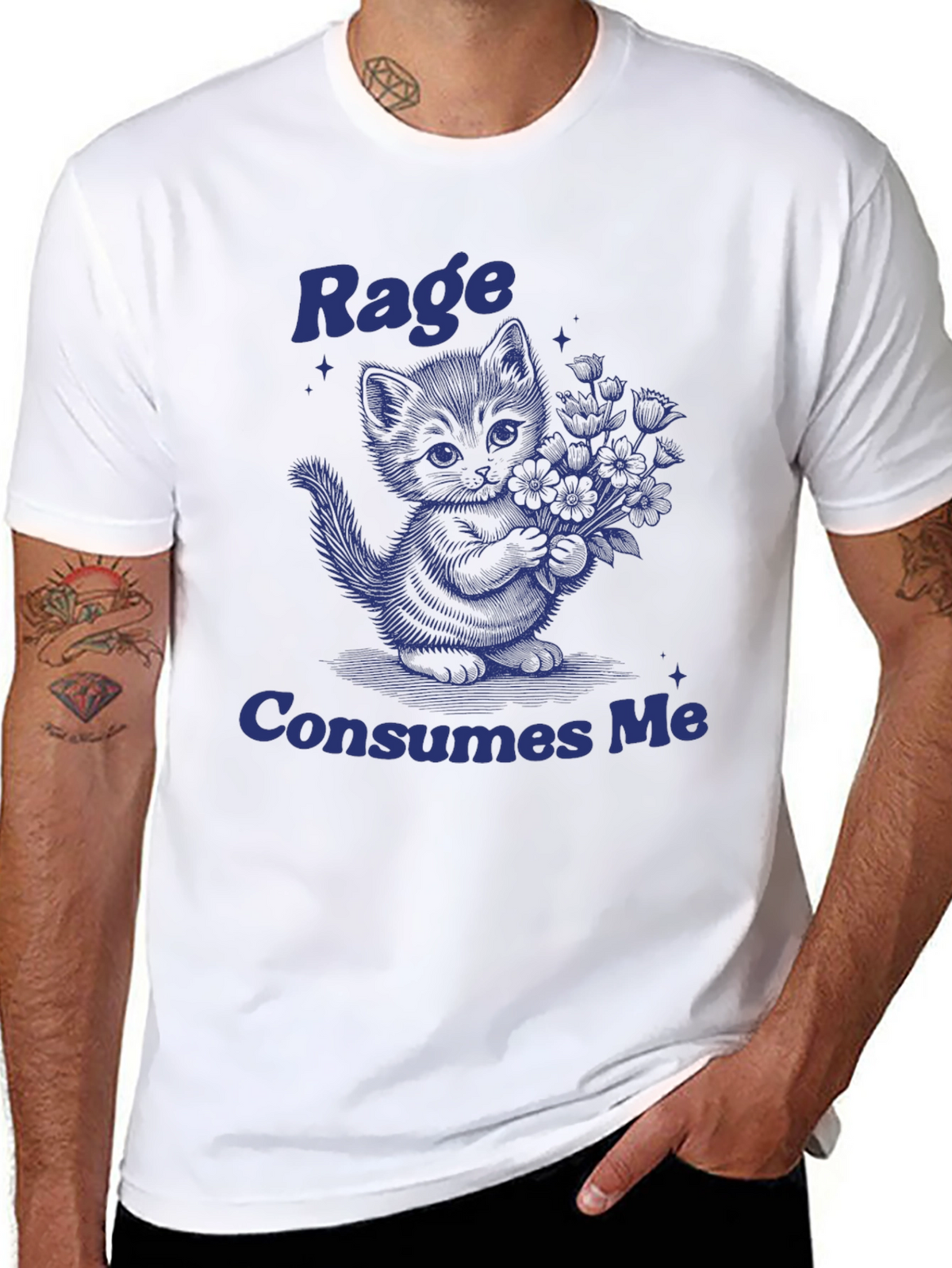 Rage Consumes Me Kitten T-Shirt - Unique Graphic Tee