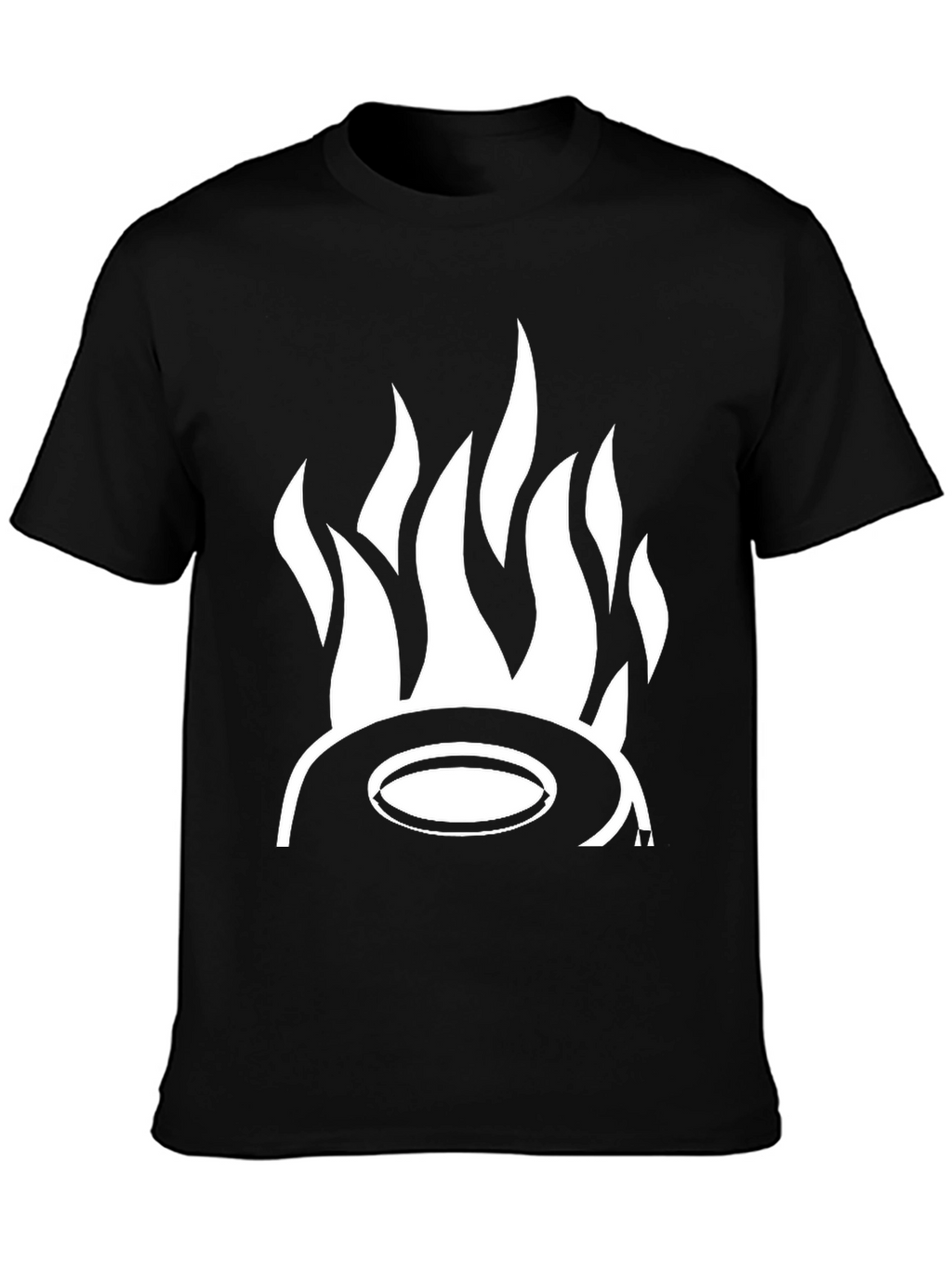 Fiery Hat Graphic Tee - Bold Black T-Shirt