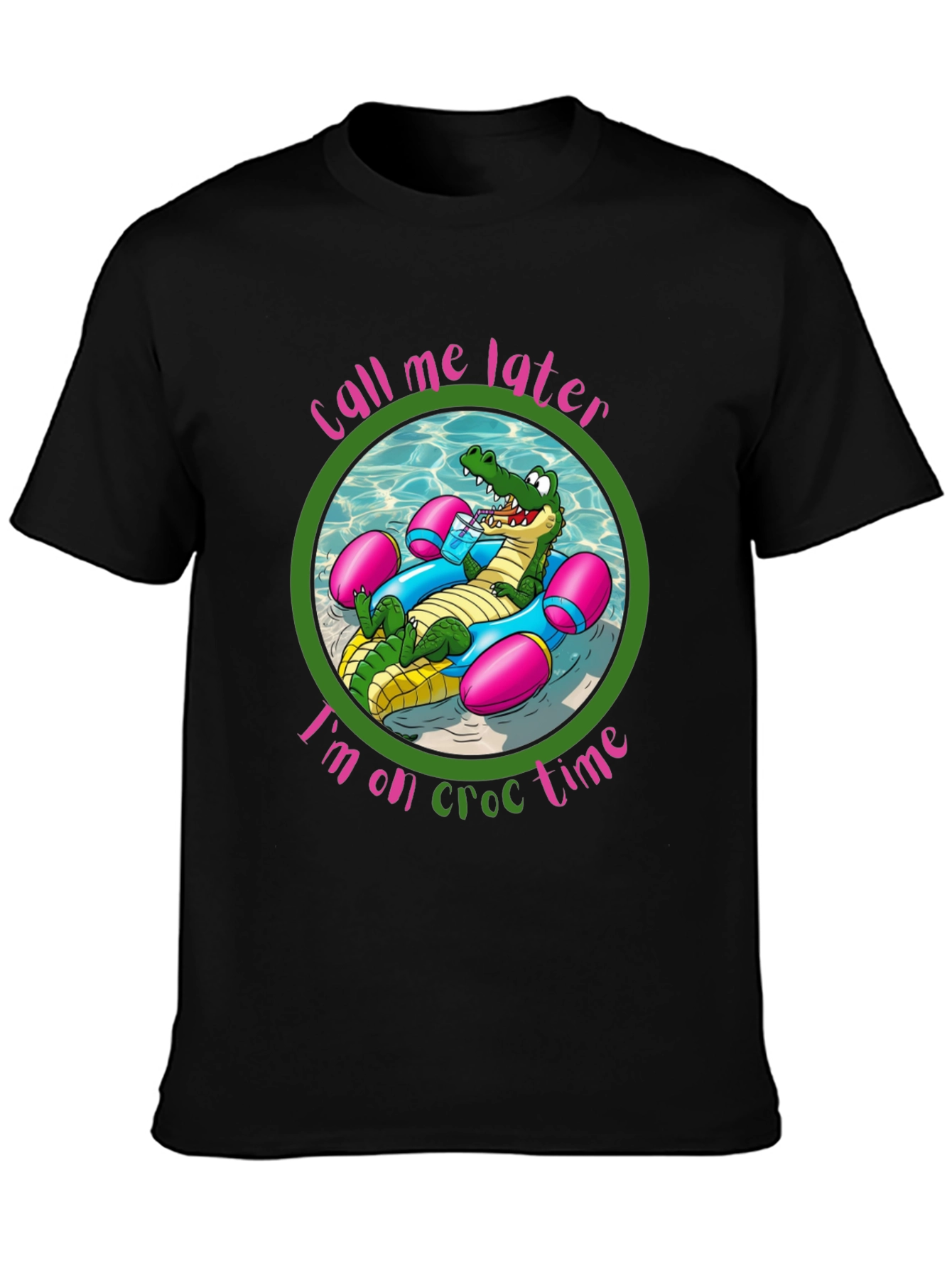 Cool Crocodile Graphic Tee - Call Me Later On Croc Time!