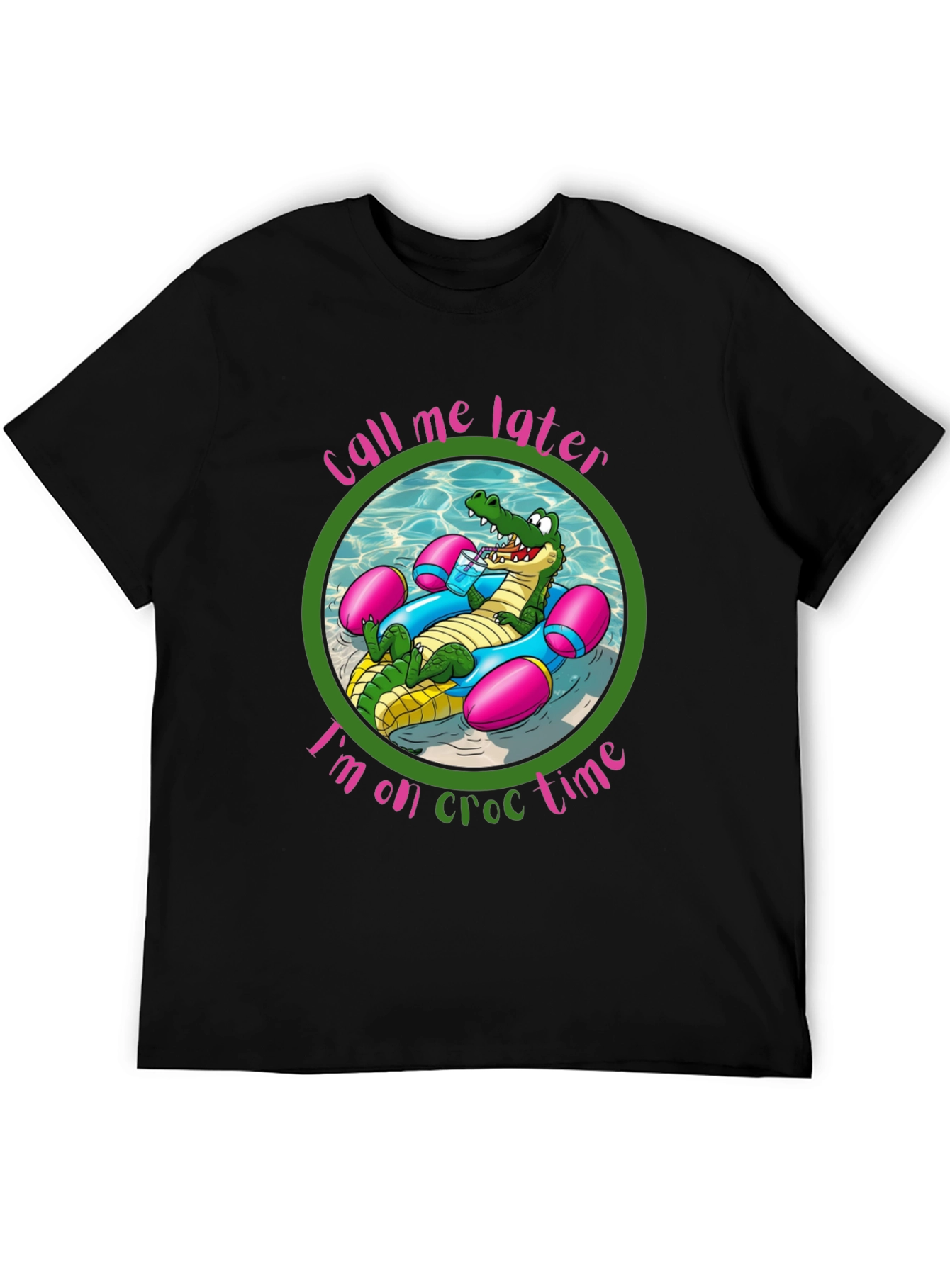 Cool Crocodile Graphic Tee - Call Me Later On Croc Time!