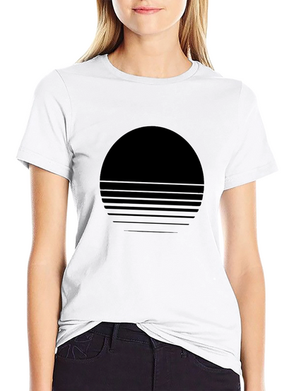 Retro Sunset Graphic Tee - Black