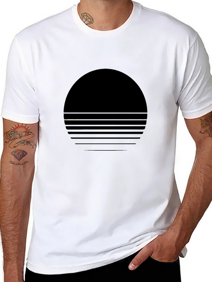 Retro Sunset Graphic Tee - Black