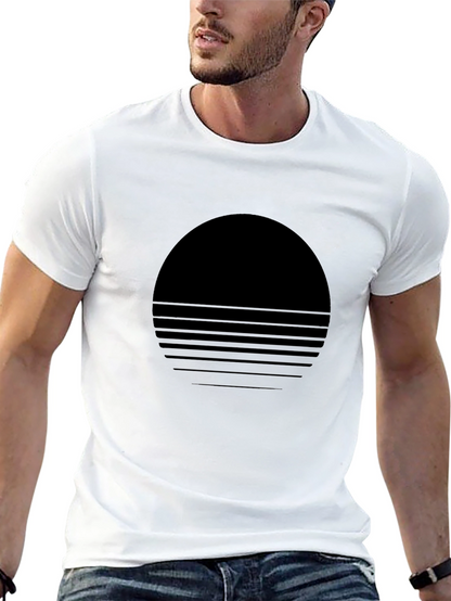 Retro Sunset Graphic Tee - Black