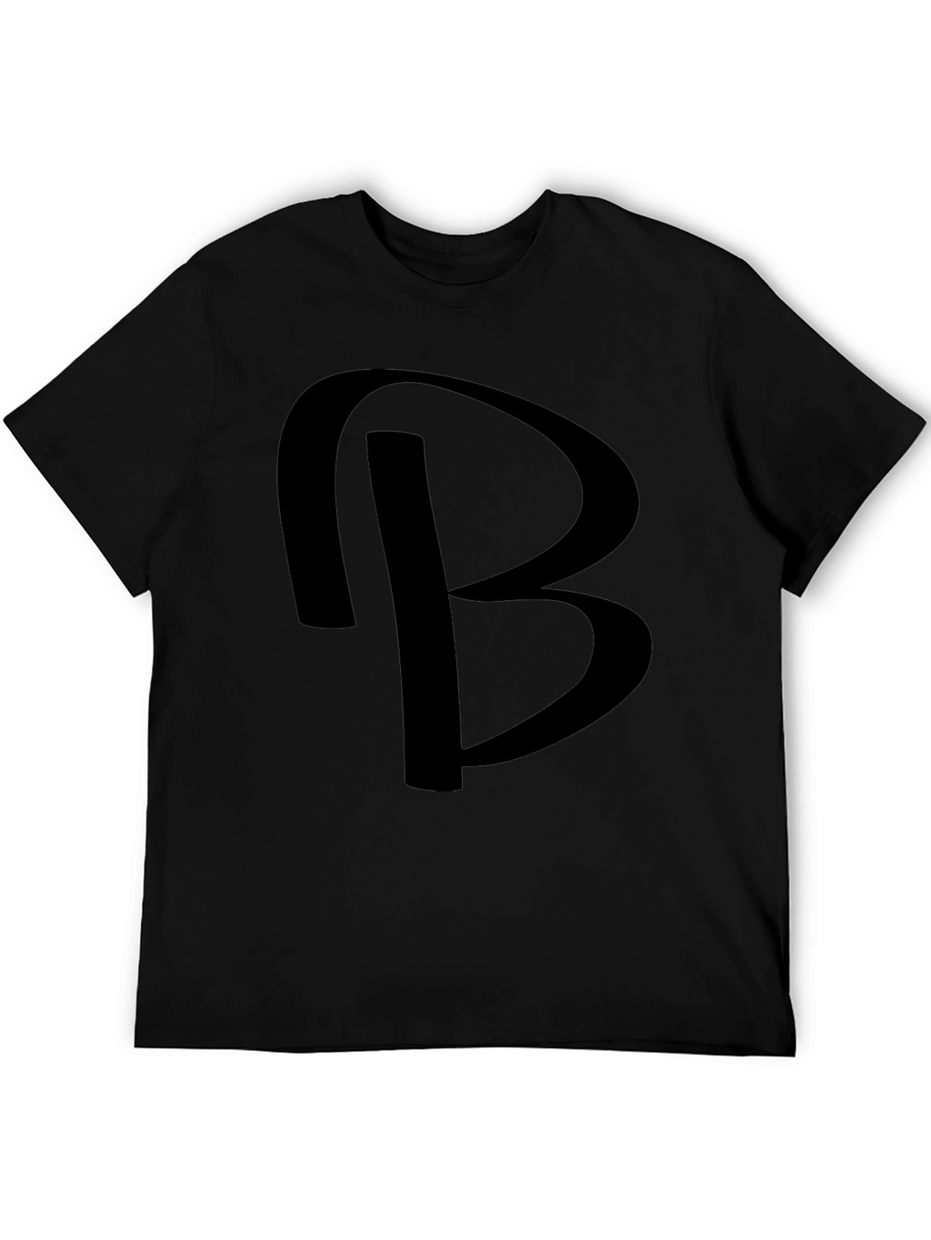 Bold Initial B Graphic Black T-Shirt