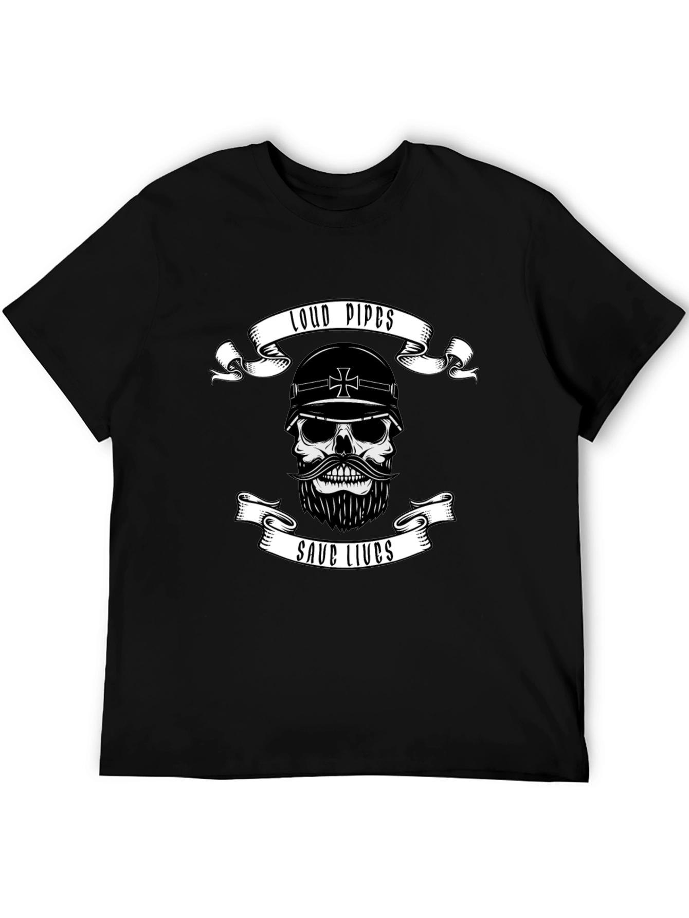 Loud Pipes Save Lives Skull T-Shirt