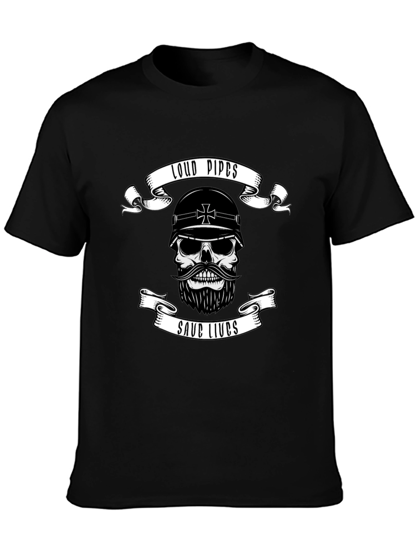 Loud Pipes Save Lives Skull T-Shirt