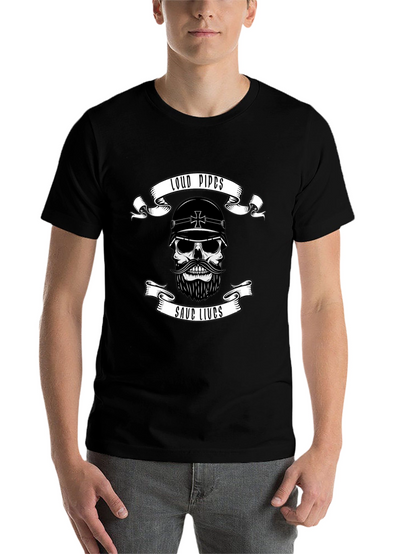 Loud Pipes Save Lives Skull T-Shirt