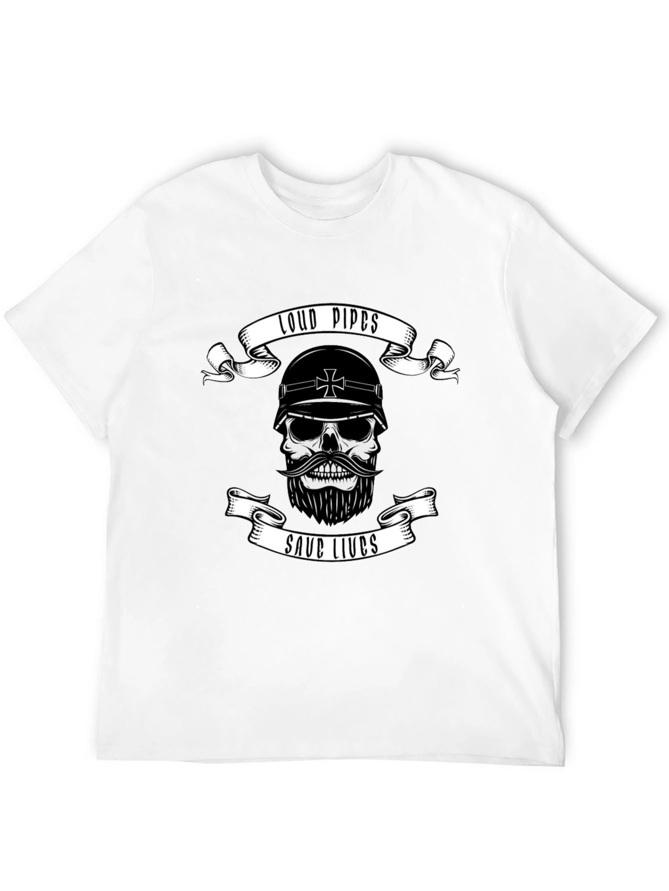 Loud Pipes Save Lives Skull T-Shirt