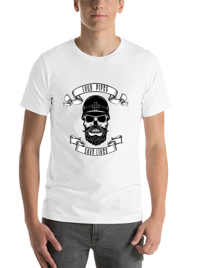 Loud Pipes Save Lives Skull T-Shirt