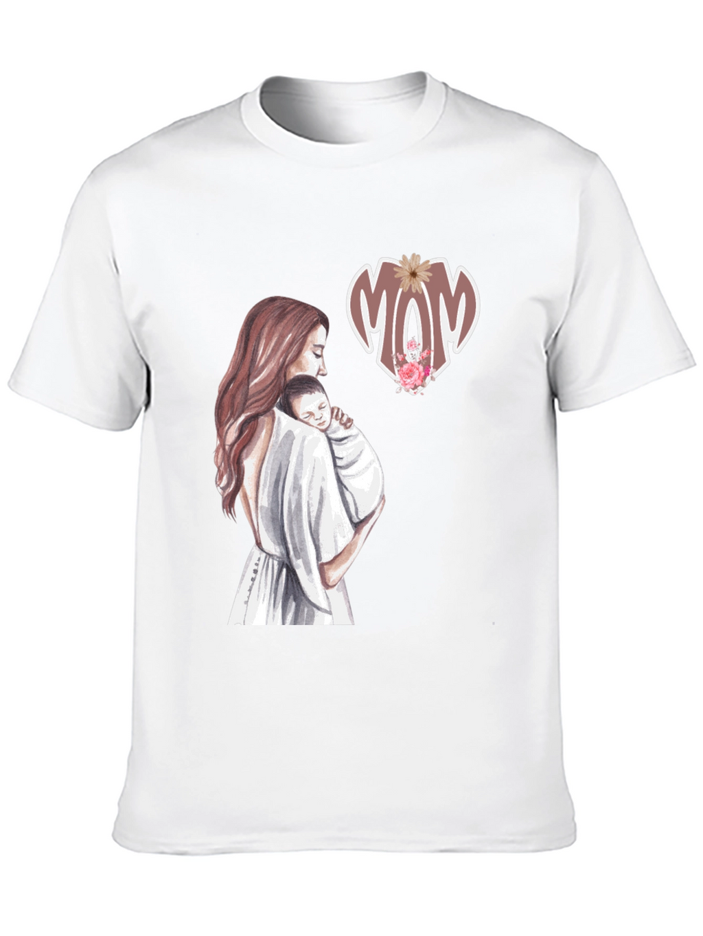 Mom & Baby Graphic Tee - Black Cotton Blend