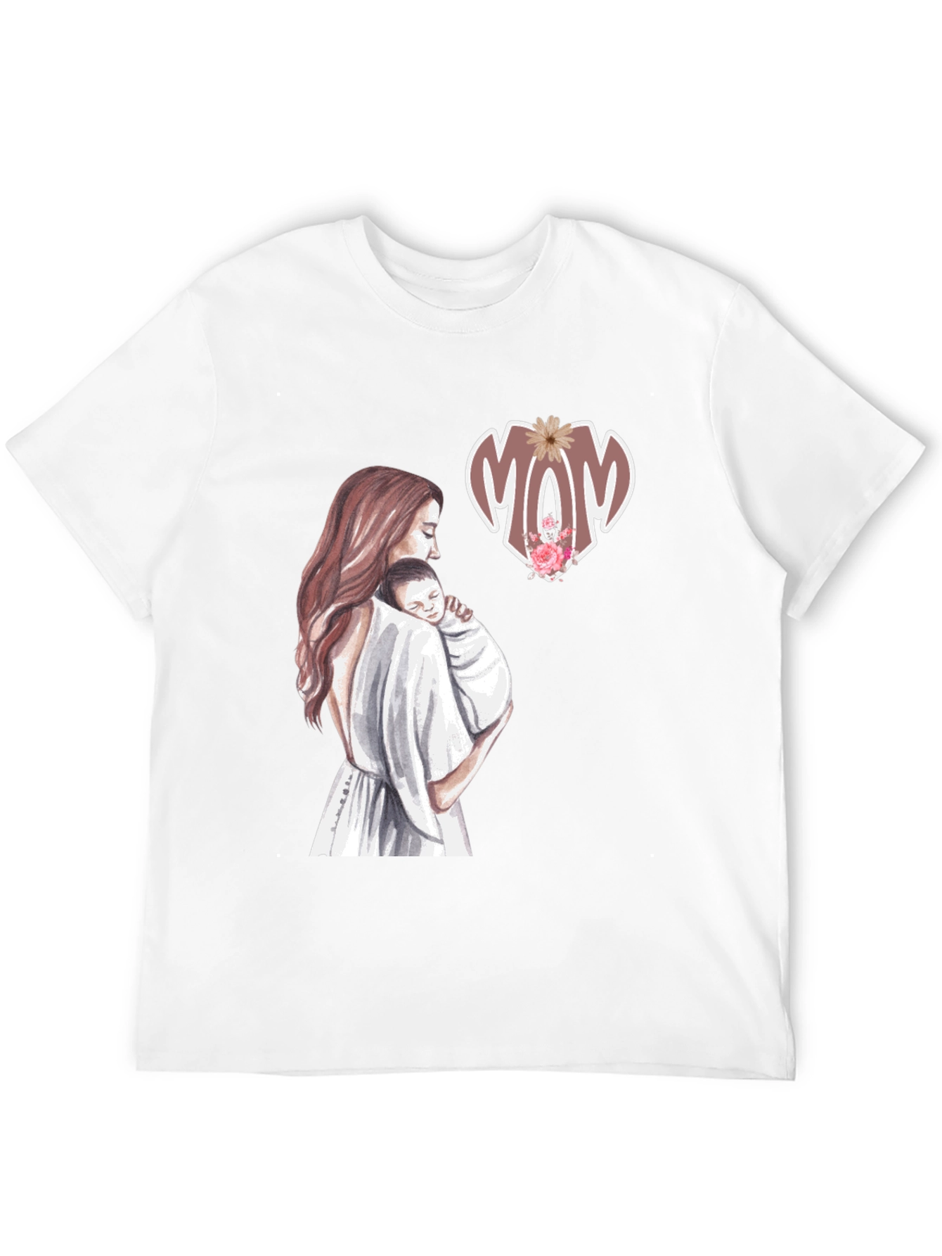 Mom & Baby Graphic Tee - Black Cotton Blend