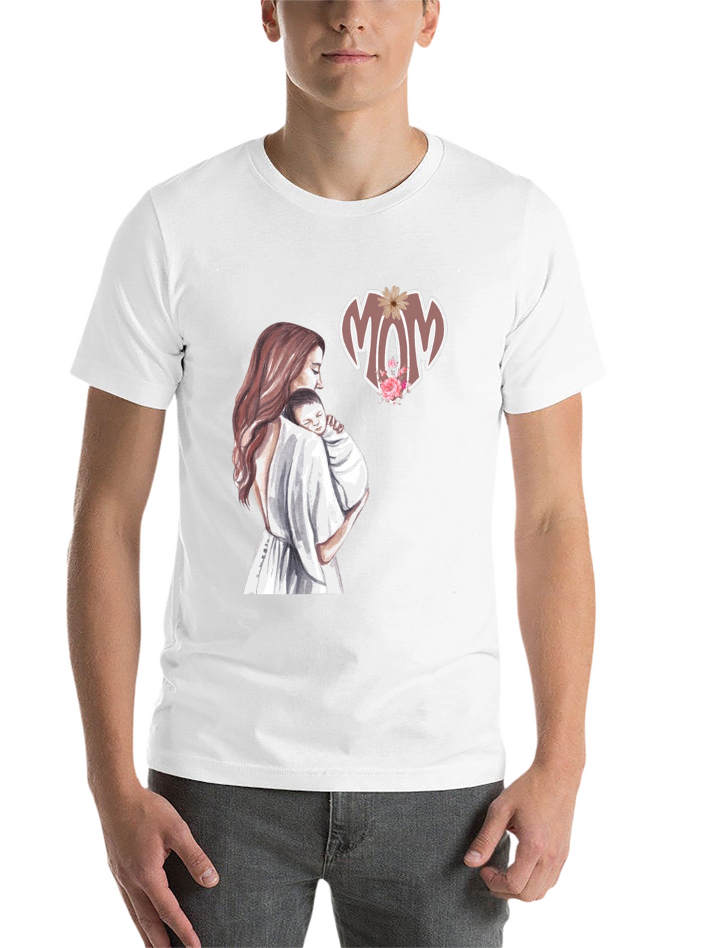 Mom & Baby Graphic Tee - Black Cotton Blend