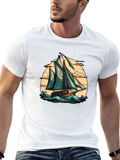 Sailboat Graphic Tee - Coastal Adventure