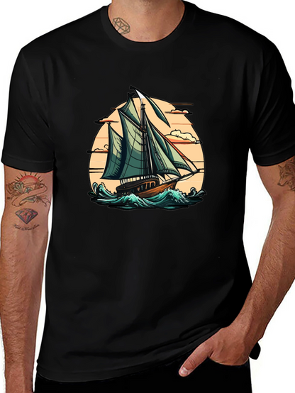 Sailboat Graphic Tee - Coastal Adventure