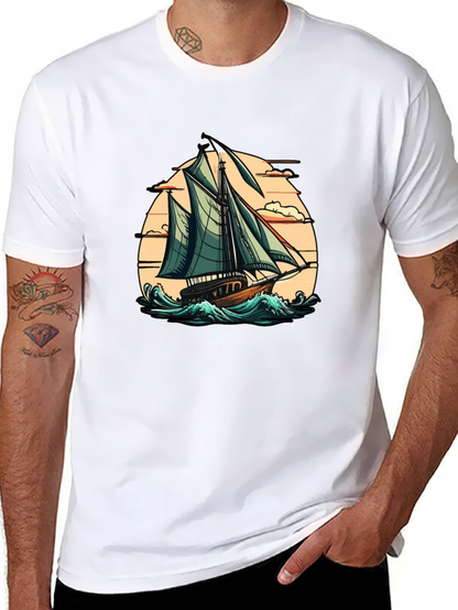 Sailboat Graphic Tee - Coastal Adventure