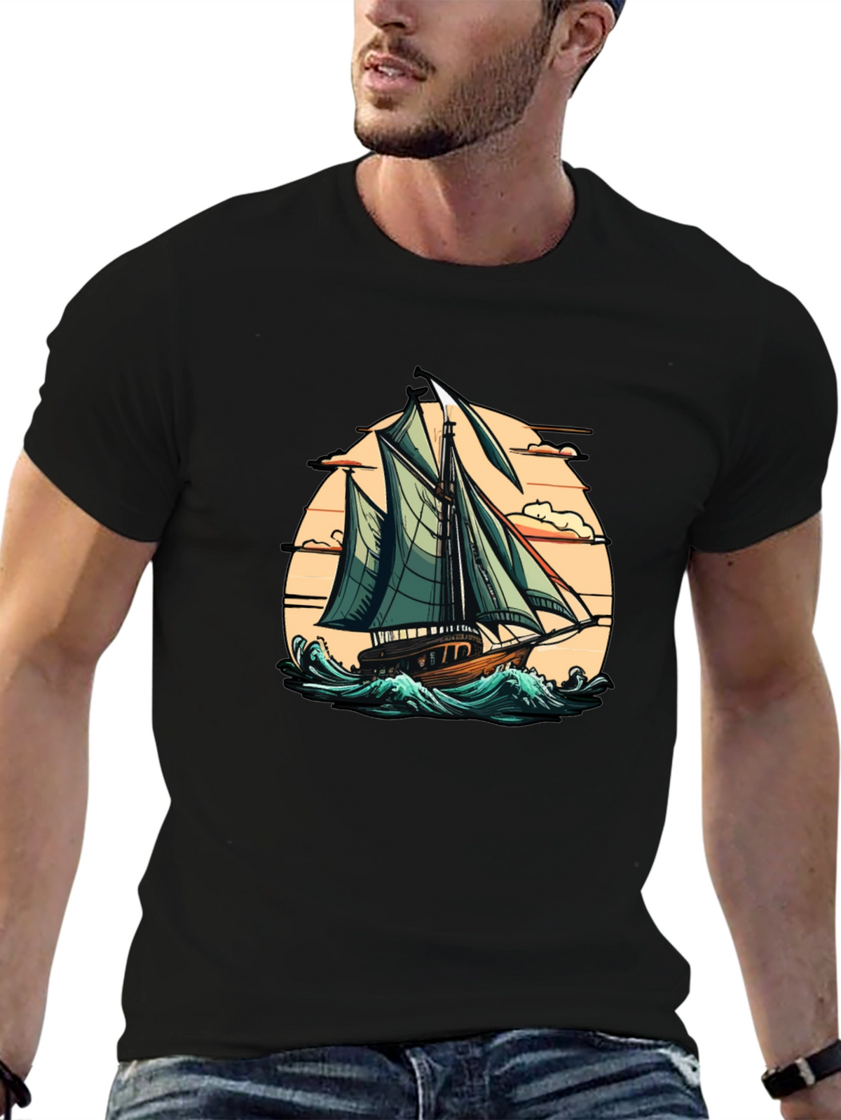 Sailboat Graphic Tee - Coastal Adventure