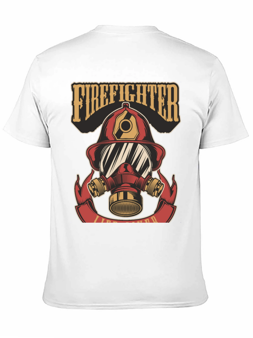Firefighter Helmet Graphic Tee - Black Cotton T-Shirt