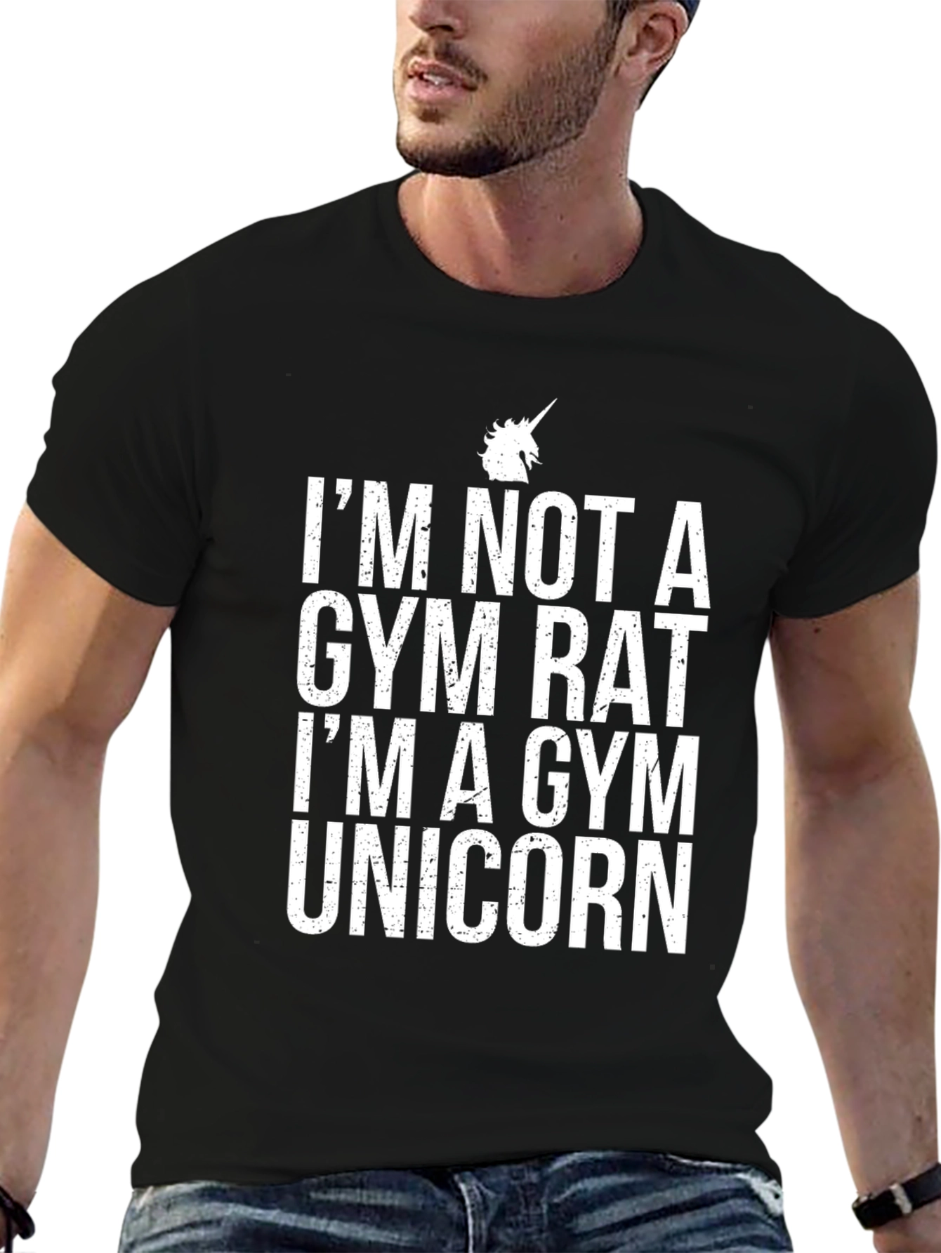 Gym Unicorn Graphic Tee - Black