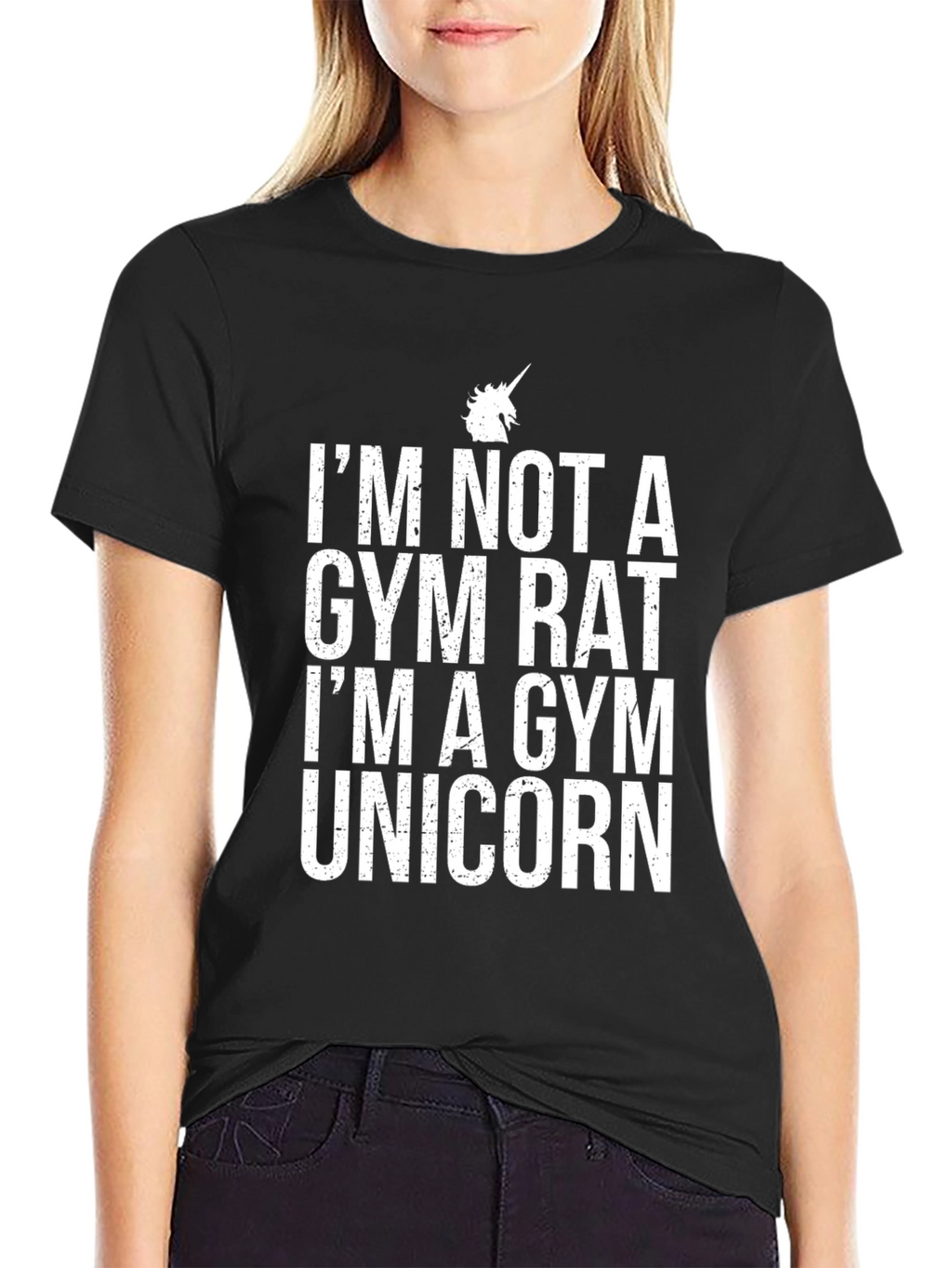 Gym Unicorn Graphic Tee - Black