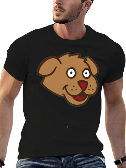 Cartoon Dog Graphic Black T-Shirt