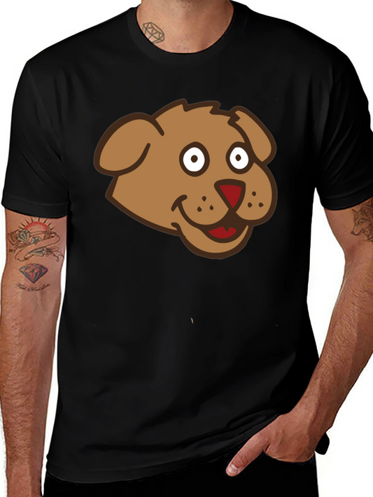 Cartoon Dog Graphic Black T-Shirt
