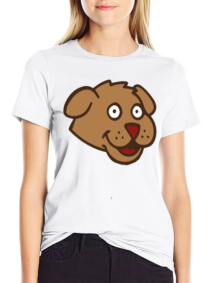 Cartoon Dog Graphic Black T-Shirt