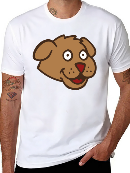 Cartoon Dog Graphic Black T-Shirt