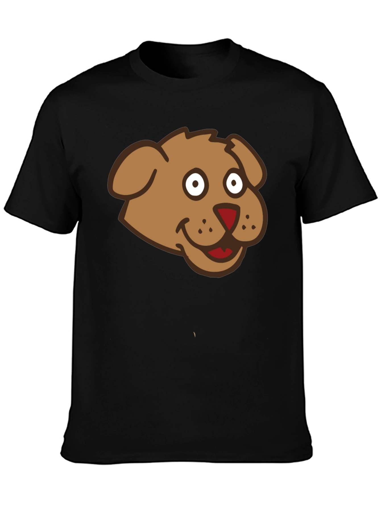Cartoon Dog Graphic Black T-Shirt