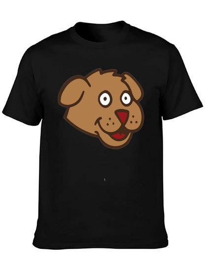 Cartoon Dog Graphic Black T-Shirt