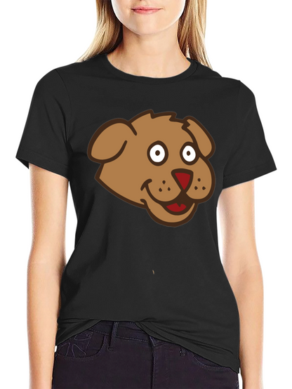 Cartoon Dog Graphic Black T-Shirt