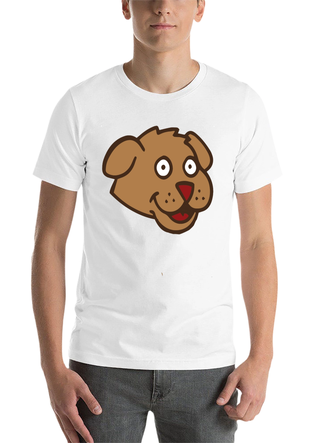 Cartoon Dog Graphic Black T-Shirt
