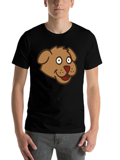 Cartoon Dog Graphic Black T-Shirt