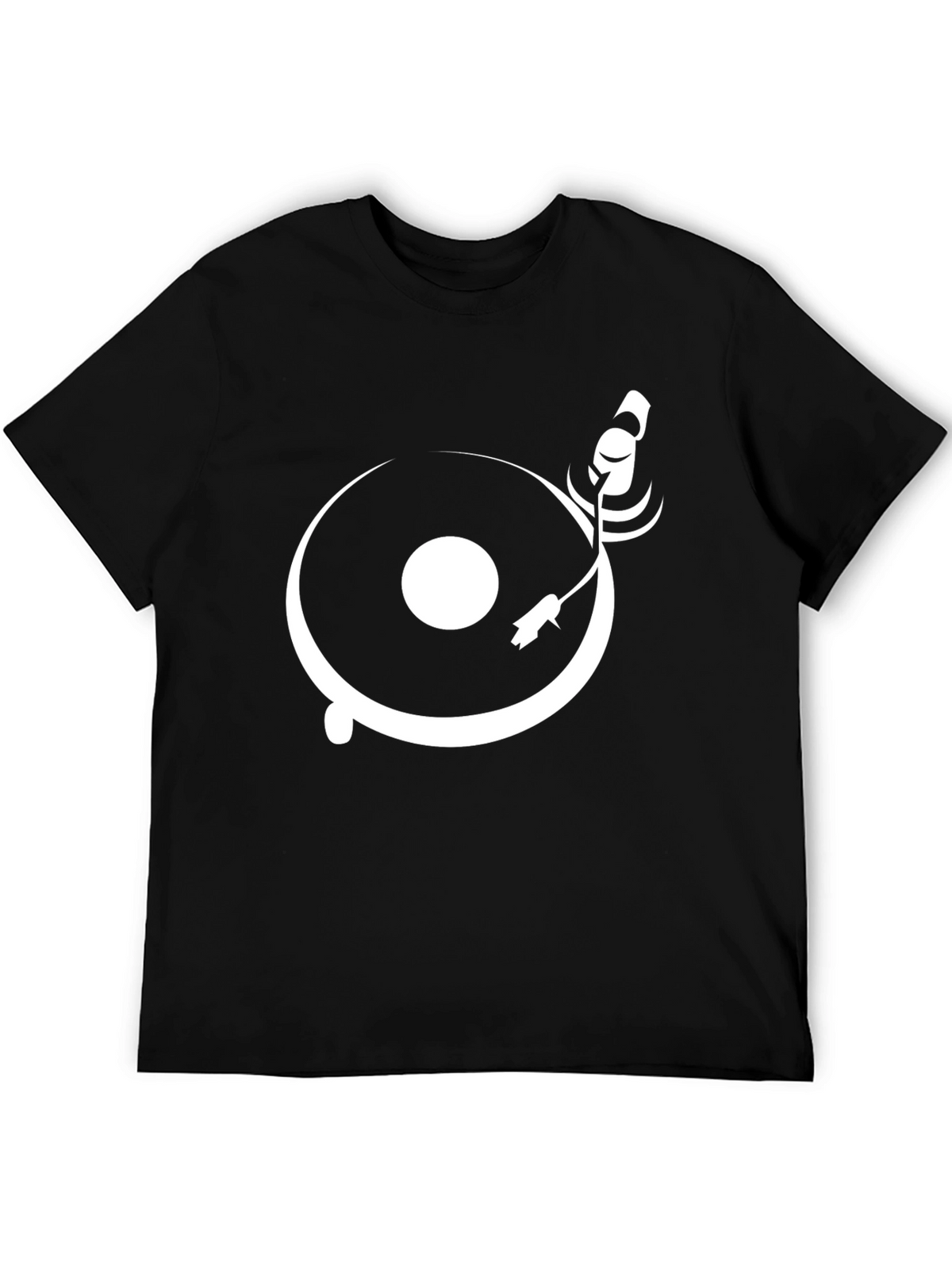 DJ Turntable Graphic Tee - Black Cotton T-Shirt