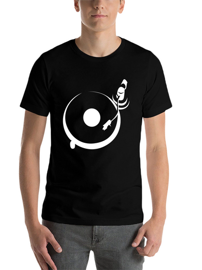 DJ Turntable Graphic Tee - Black Cotton T-Shirt