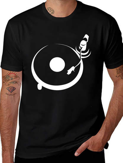 DJ Turntable Graphic Tee - Black Cotton T-Shirt