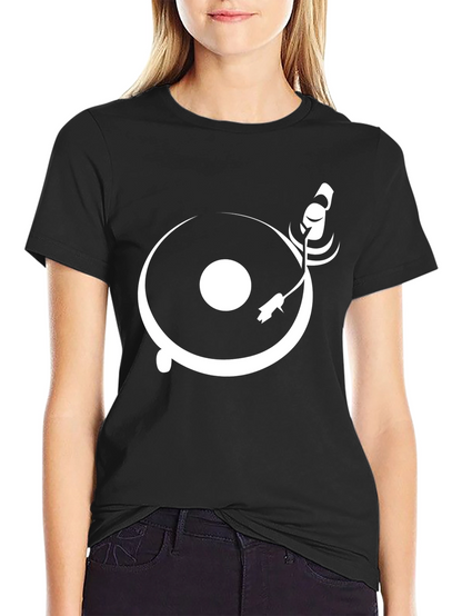DJ Turntable Graphic Tee - Black Cotton T-Shirt